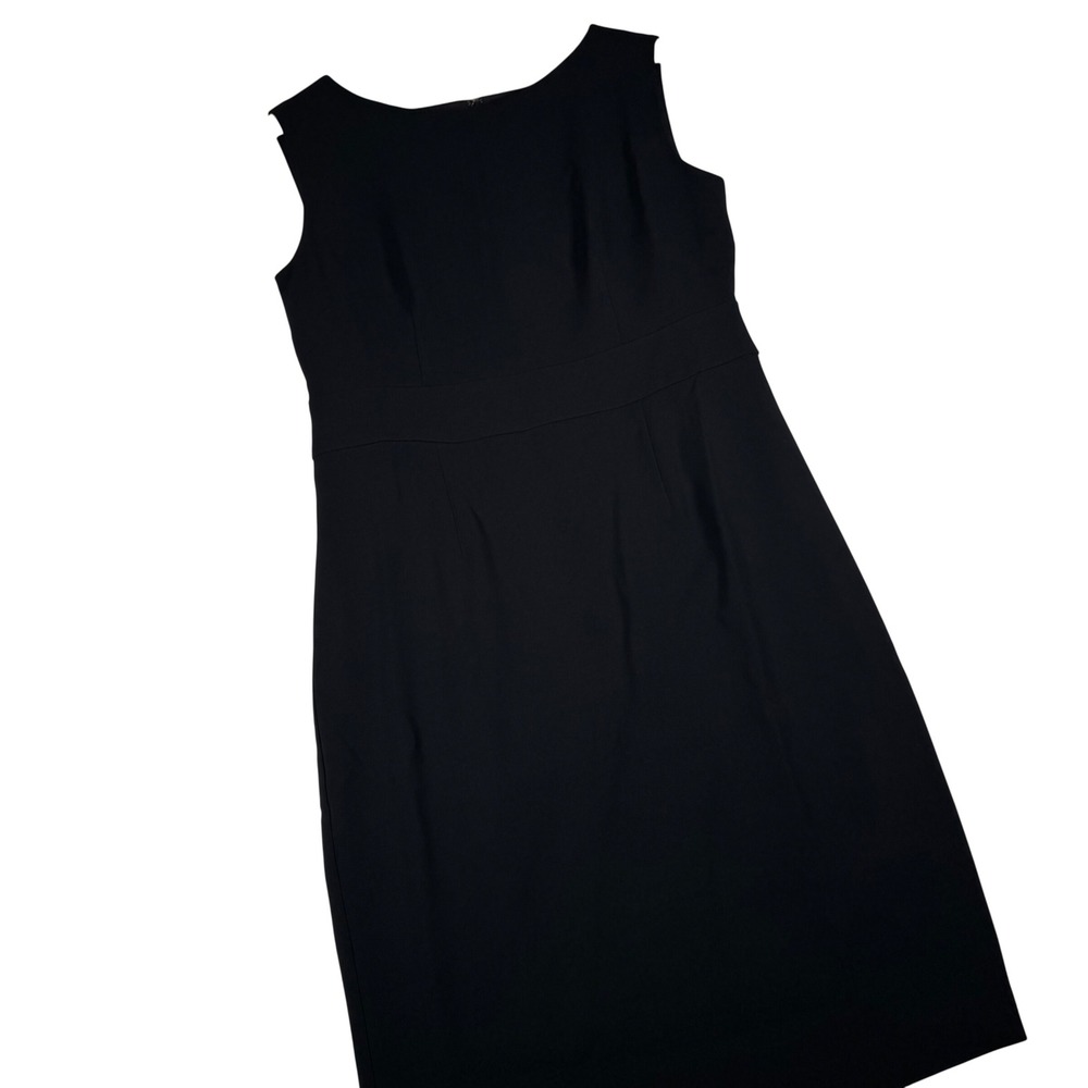 Talbots Black Sleeveless Sheath Dress Boat Neck Professional Career Size Med 8*